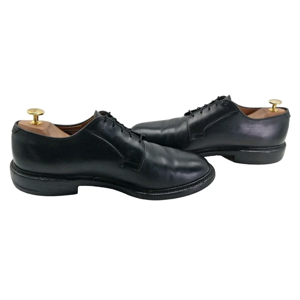Allen Edmonds Leeds Shoes Mens Size 10.5 E Black Leather Derby Made In USA